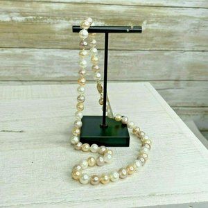 WW 14K Yellow Gold Multi Colored Cultured Pearl Necklace 16”